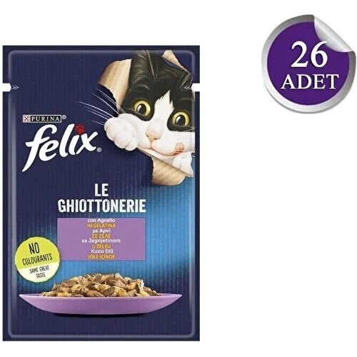 Felix Kuzu Etli Kedi Yaş Maması 85 gr x 26 Adet