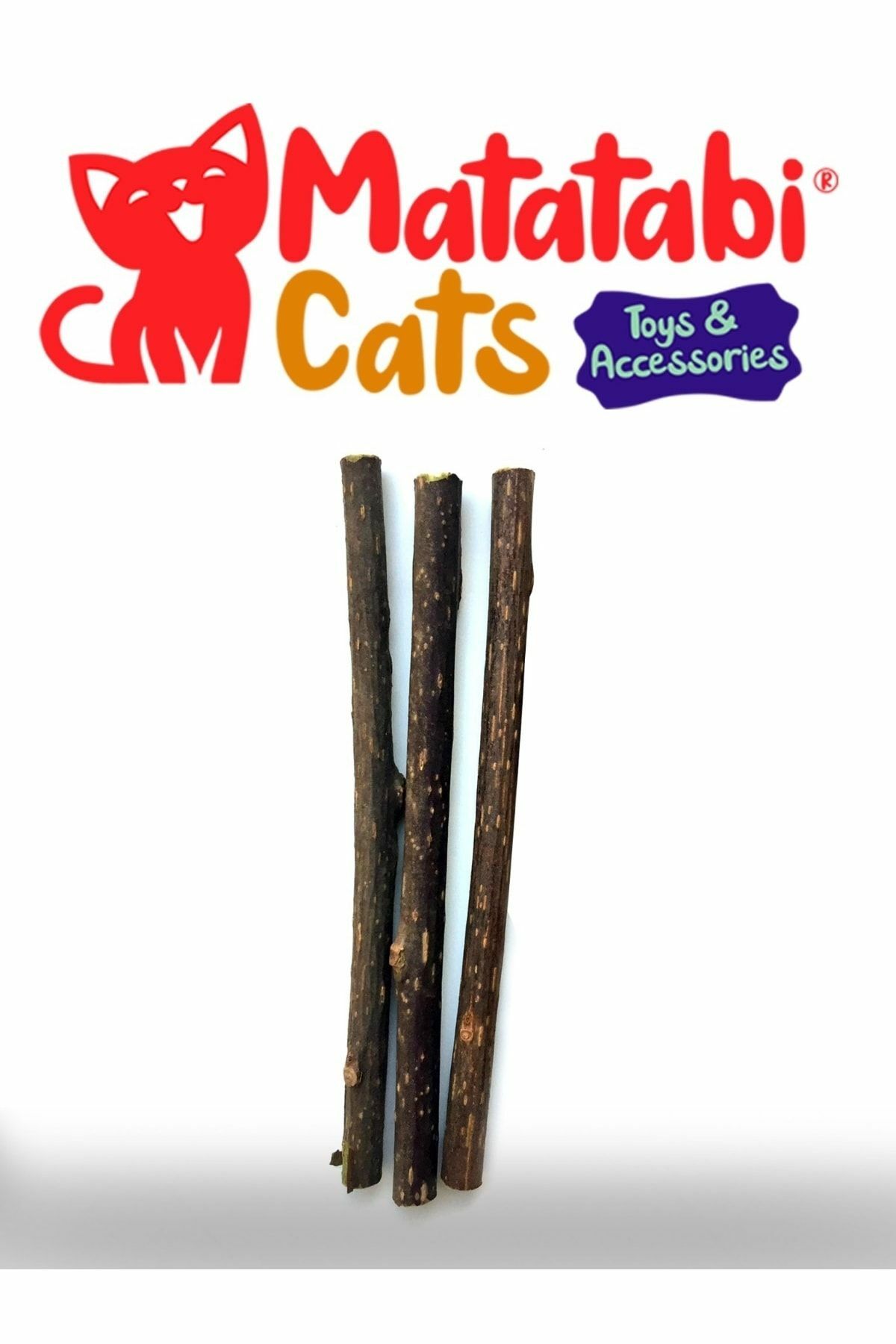 Matatabi Stick Small 3'lü Doğal Çiğneme Çubuğu, Kedi Oyuncağı 12 Cm