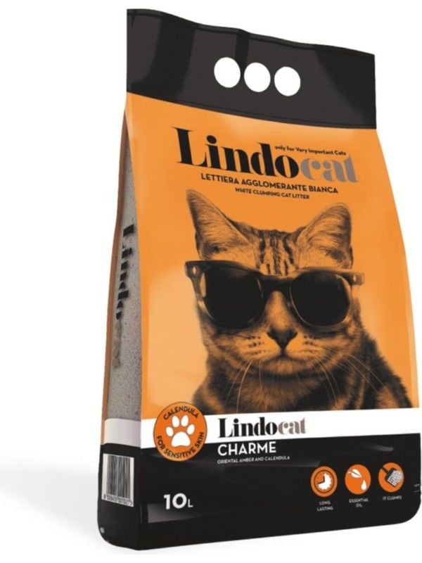 Lindocat Charme Aynısefalı ve Amber Kokulu Hassas Derili Kediler Için Kedi Kumu 10 lt