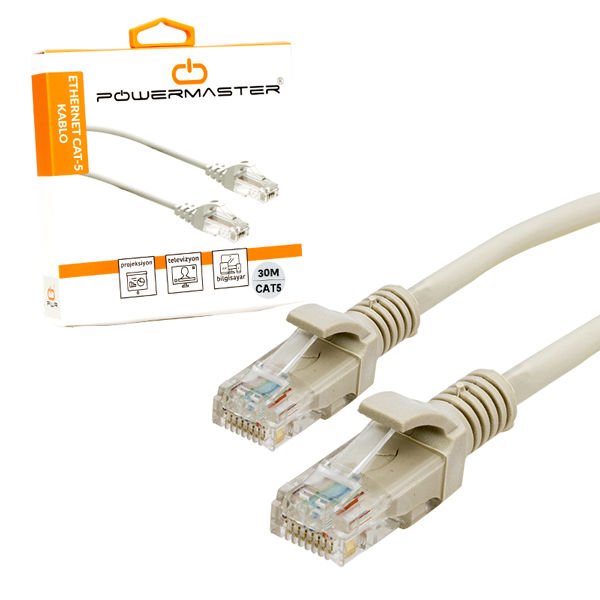 Ayt Powermaster Cat5 30 Metre Patch Network Ethernet Kablo İnternet Kablosu