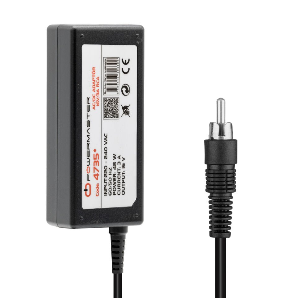 Powermaster 16 Volt 3 Amper Uydu Santral Adaptörü Tos Uçlu Rca Girişli Site Santral Adaptör