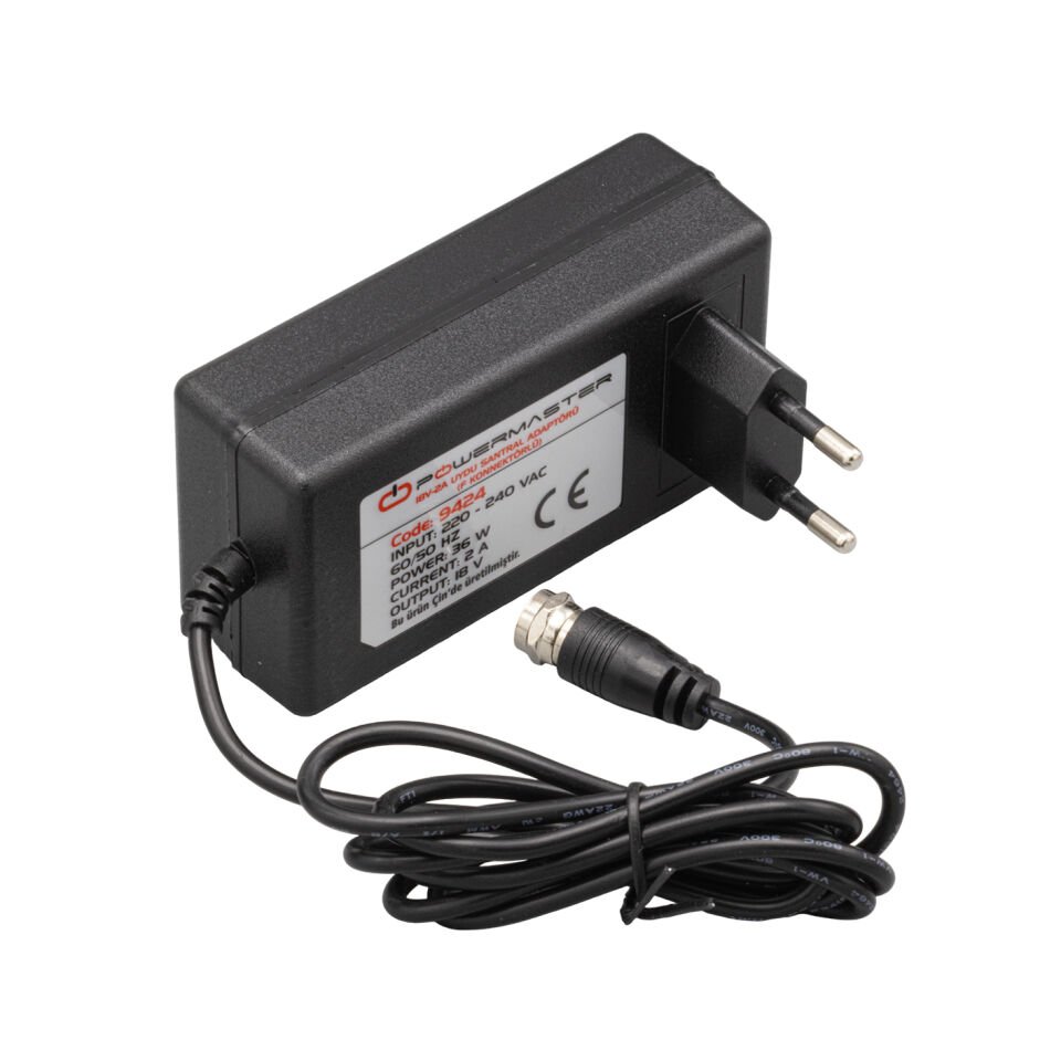 Ayt Powermaster F Konnektörlü 18 Volt 2 Amper Uydu Santral Adaptörü