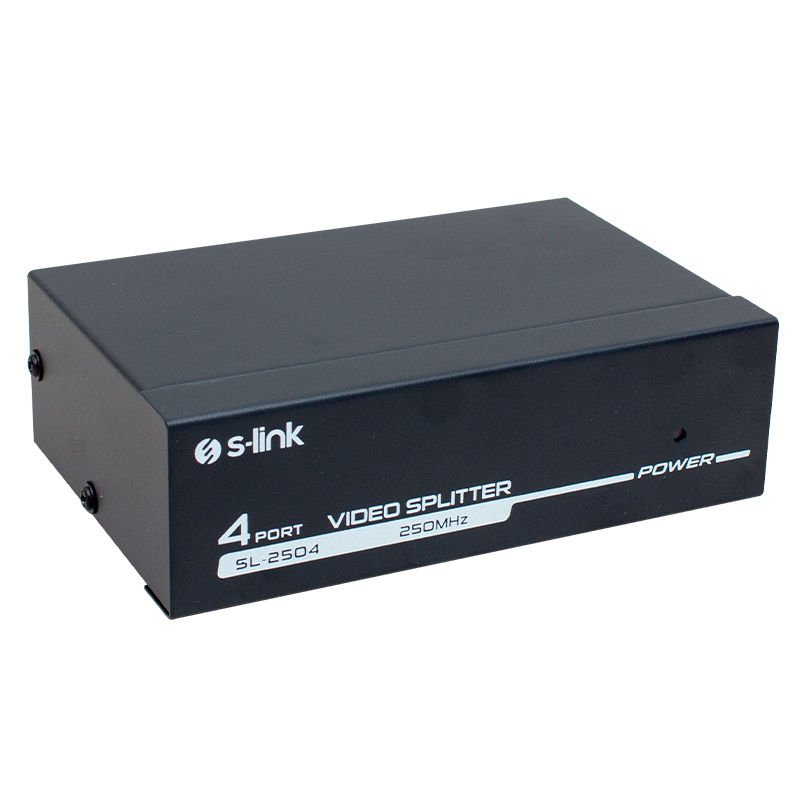 S-Link SL-2504 4 PORT 250 Mhz Monitör Çoklayıcı VGA Splitter Dağıtıcı Vga Monitör Çoğaltıcı