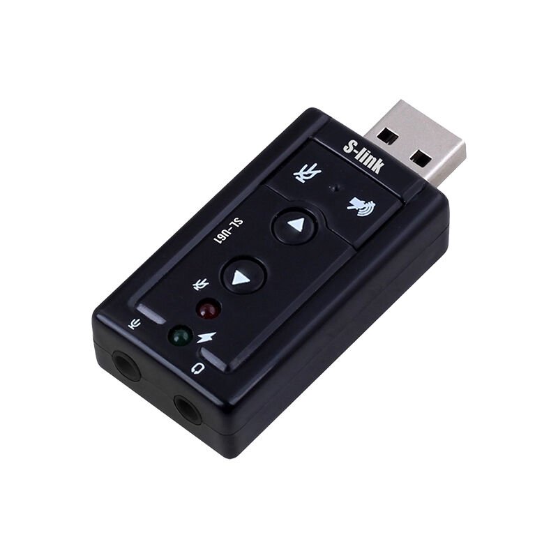 S-Link Usb Ses Kartı 2.0 Çevirici Adaptör Usb Girişini Jack Kulaklık Mikrofon Girişine Dönüştürücü Çevirici