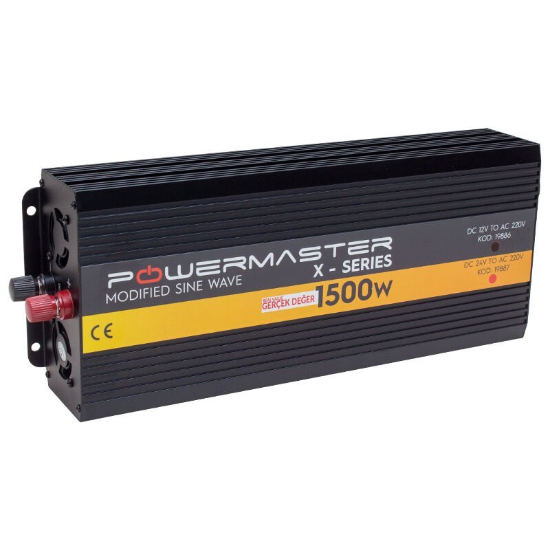 Powermaster 12-220V 12V 1500W Modified Sinus İnverter 12 Volt 220 Volt Dönüştürücü Çevirici