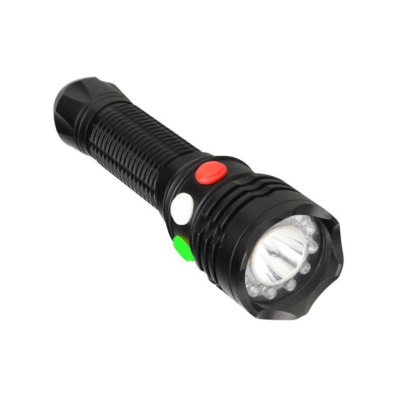 Powermaster PM-3190 LED Sinyal Işığı El Feneri Şarjlı Uzun Menzilli LED Torch Parlak Işık Sinyal Lambası