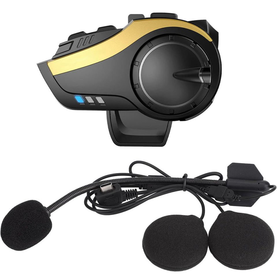 Powermaster HY-02 Motosiklet Bluetooth Intercom Kulaklık Suya Dayanıklı 2 Km Menzil 8 Cihazile Eşleşme