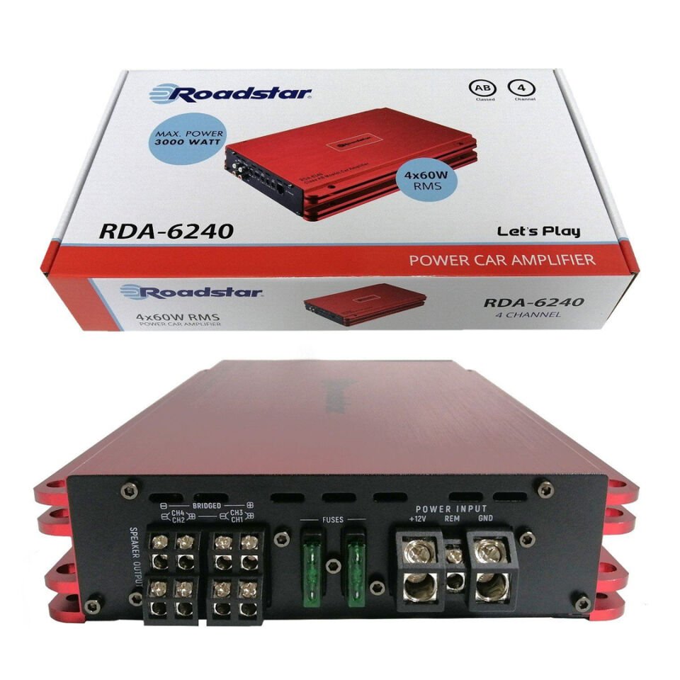 Roadstar Rda-6240 3000 Watt 4 Kanallı Oto Anfi - Amfi Ses Sistemi İçin