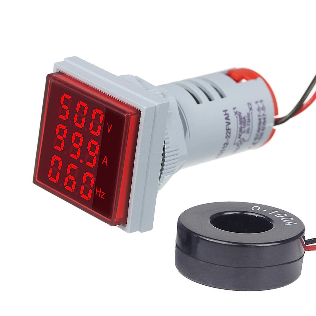 Ayt Intercom Mini Kare Dijital Volt Ampermetre ve Frekans Ölçer Voltmetre Ölçüm Cihazı