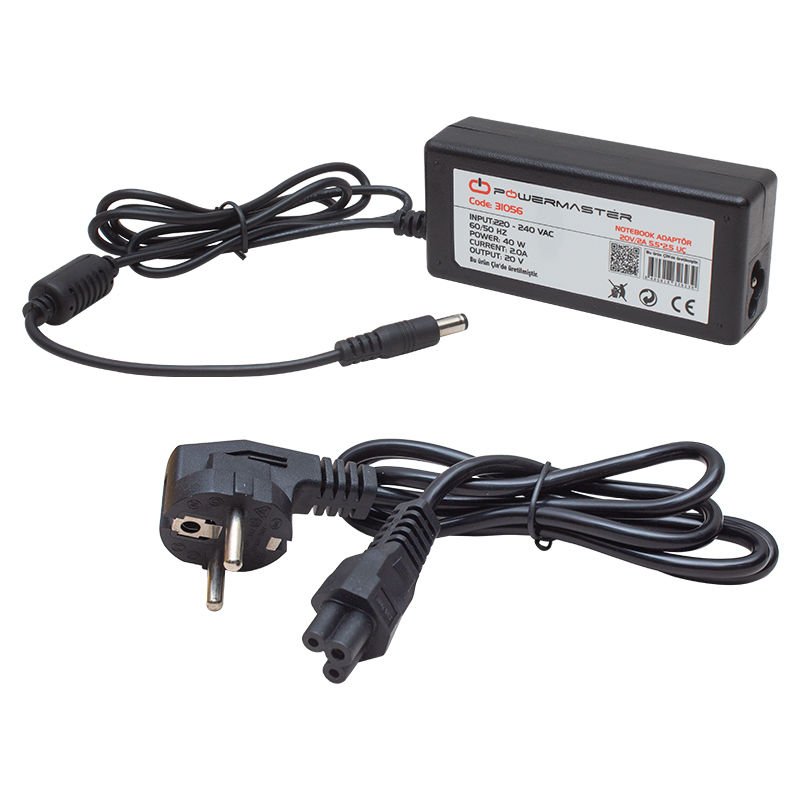 Powermaster 20 Volt 2 Amper 5.5 2.5 Uçlu Lenovo Ibm Notebook Adaptörü