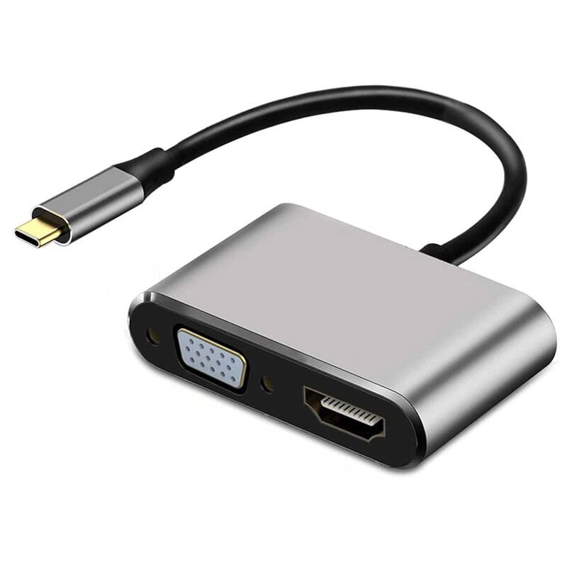 Powermaster USB Type-C To HDMI-Vga-Usb-Type C 4in1 Adaptör Çevirici Dönüştürücü