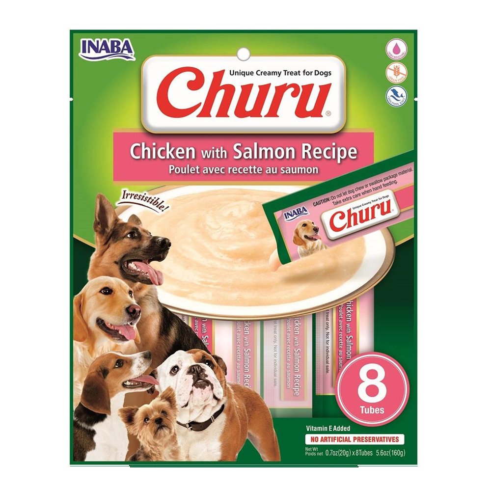 Ciao Churu Somonlu ve Tavuklu Tamamlayıcı Köpek Ödül Maması 8 x 20 Gr