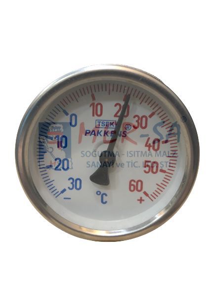 Termometre Pakkens Bimetal -30C +60C 63mm 10cm