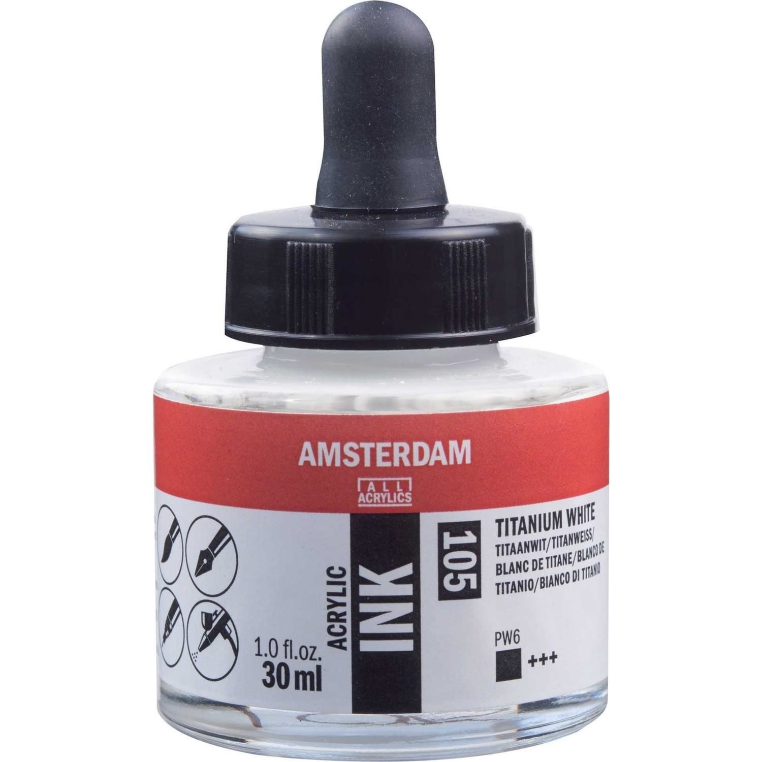 AMSTERDAM AKRİLİK MÜREKKEP 30 ML TIT.WHITE