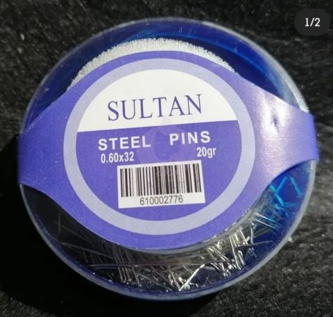 Sultan Orjinal Çelik Toplu İğne Mavi Süngerli Kutu