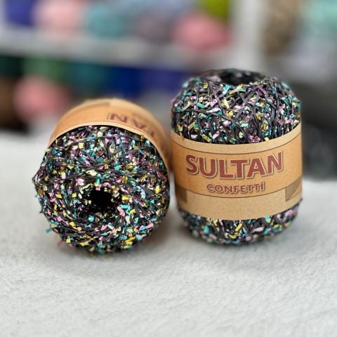 Sultan Confetti Siyah-Gökkuşağı 305