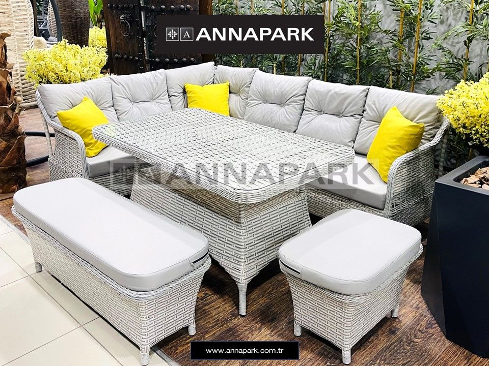 Annapark Marbella Rattan Balkon Bahçe Köşe Oturma Takımı