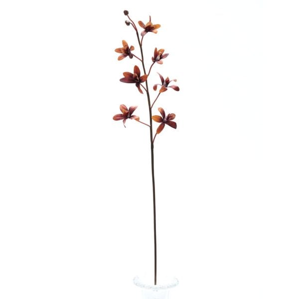 Yapay Çiçek Orkide 90cm Kahve