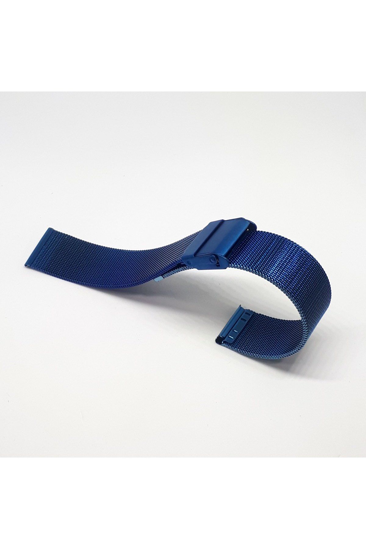 18mm Lacivert Mavi Renk Hasır Ince Örgü Çelik Kaplama Metal Saat Kordonu