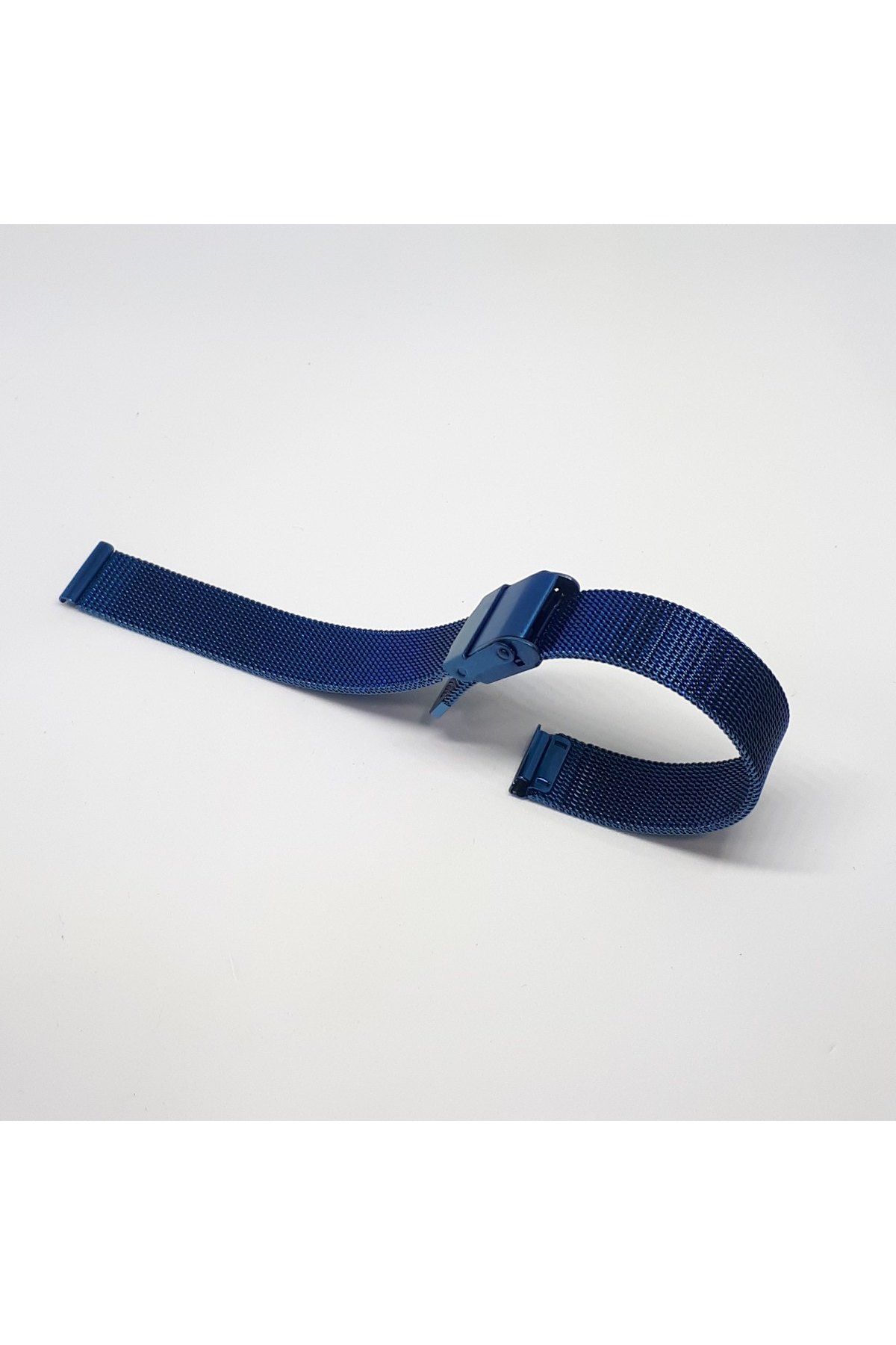 8mm Lacivert Mavi Renk Hasır Ince Örgü Çelik Kaplama Metal Saat Kordonu