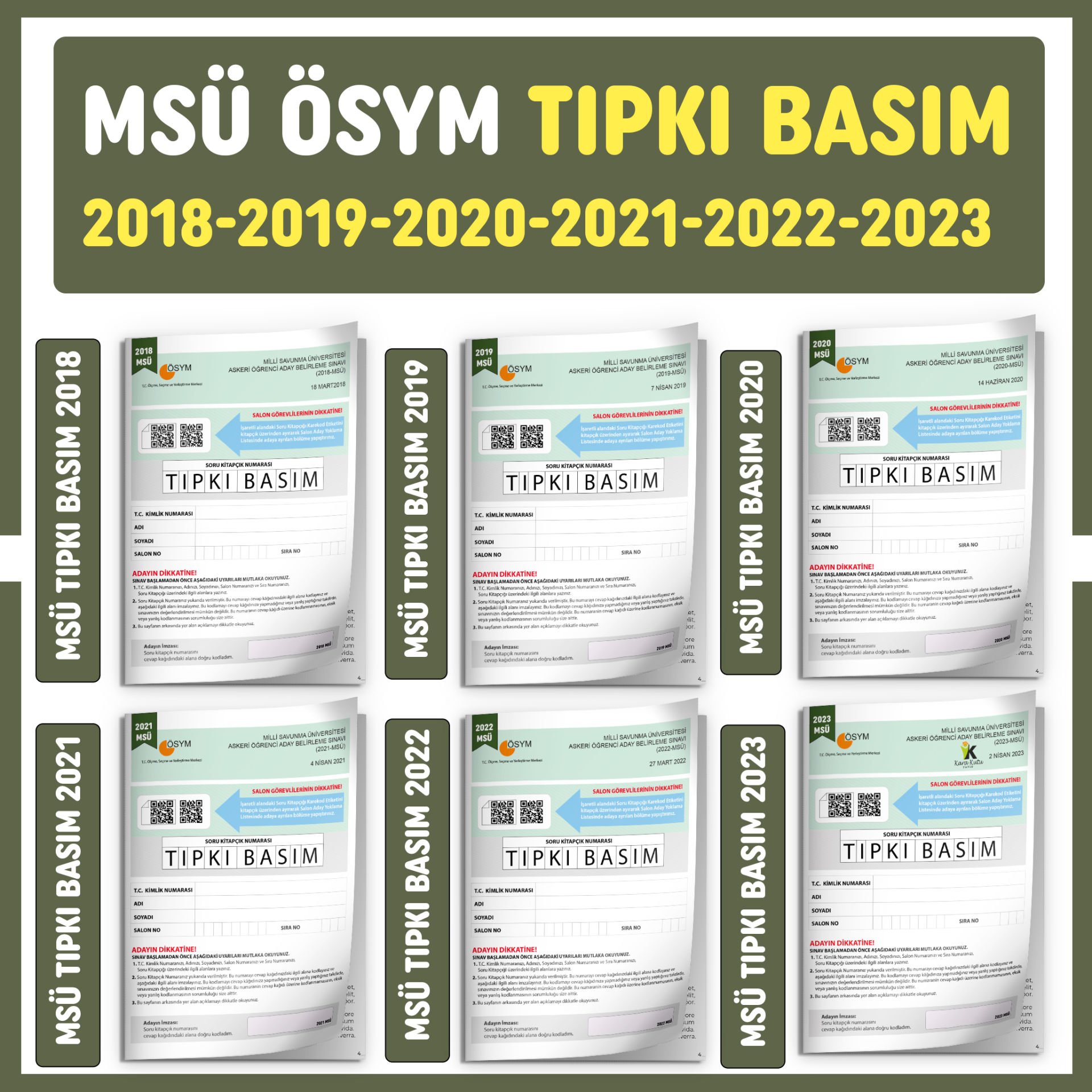 2024 MSÜ ÖSYM Çıkmış Soru Tıpkı Basım Türkiye Geneli 6lı Dijital Çözümlü Deneme SETİ