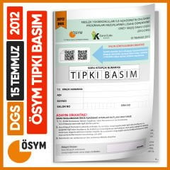 DGS 2012 ÖSYM Tıpkı Basım Çıkmış Soru Deneme Kitapçığı Yeni Baskı Türkiye Geneli Dijital Çözümlü