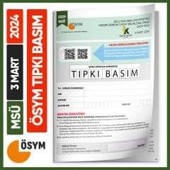 MSÜ 2024 ÖSYM Tıpkı Basım Çıkmış Soru Deneme Kitapçığı Yeni Baskı Türkiye Geneli Dijital Çözümlü