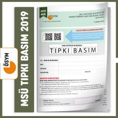 MSÜ 2019 ÖSYM Tıpkı Basım Türkiye Geneli Dijital Çözümlü Çıkmış Soru Kitapçığı