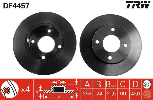 Mitsubishi Colt 1.1 2004-2012 TRW Ön Disk 256mm 2 Adet