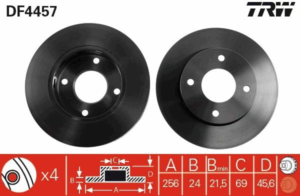 Smart Forfour 1.5 2004-2008 TRW Ön Disk 256mm 2 Adet