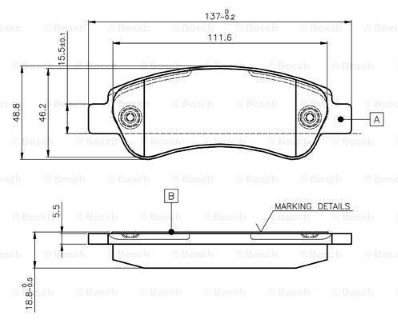 Citroen Jumper 2.2HDi 2006-2016 Bosch Arka Balata WVA24465