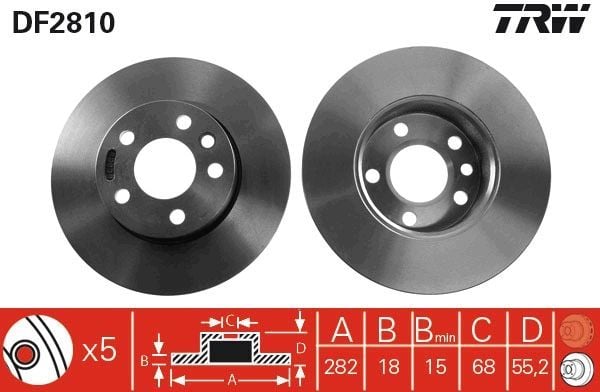 Volkswagen Transporter T4 2.5TDI 1995-2003 TRW Ön Disk 282mm 2 Adet