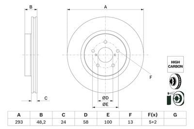 Subaru XV 1.6 2017-2023 Bosch Ön Disk 293mm 2 Adet