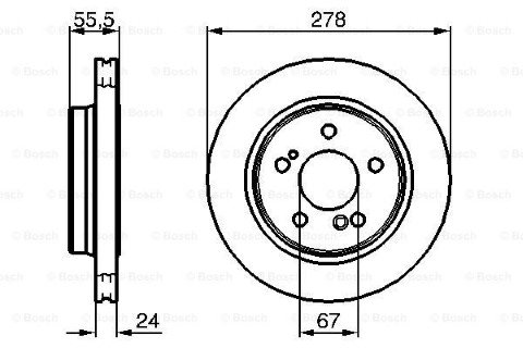 Mercedes C Serisi (202) C200 2.0 Kompressor 1995-2000 Bosch Arka Disk 278mm 2 Adet
