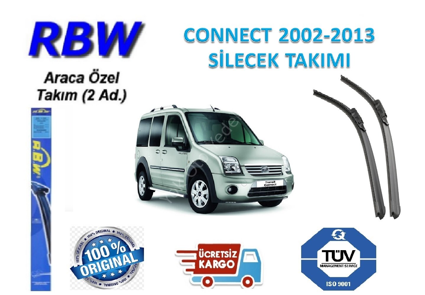Ford Connect Silecek Süpürge Takımı Rbw 2002-13 55 Cm 50 Cm