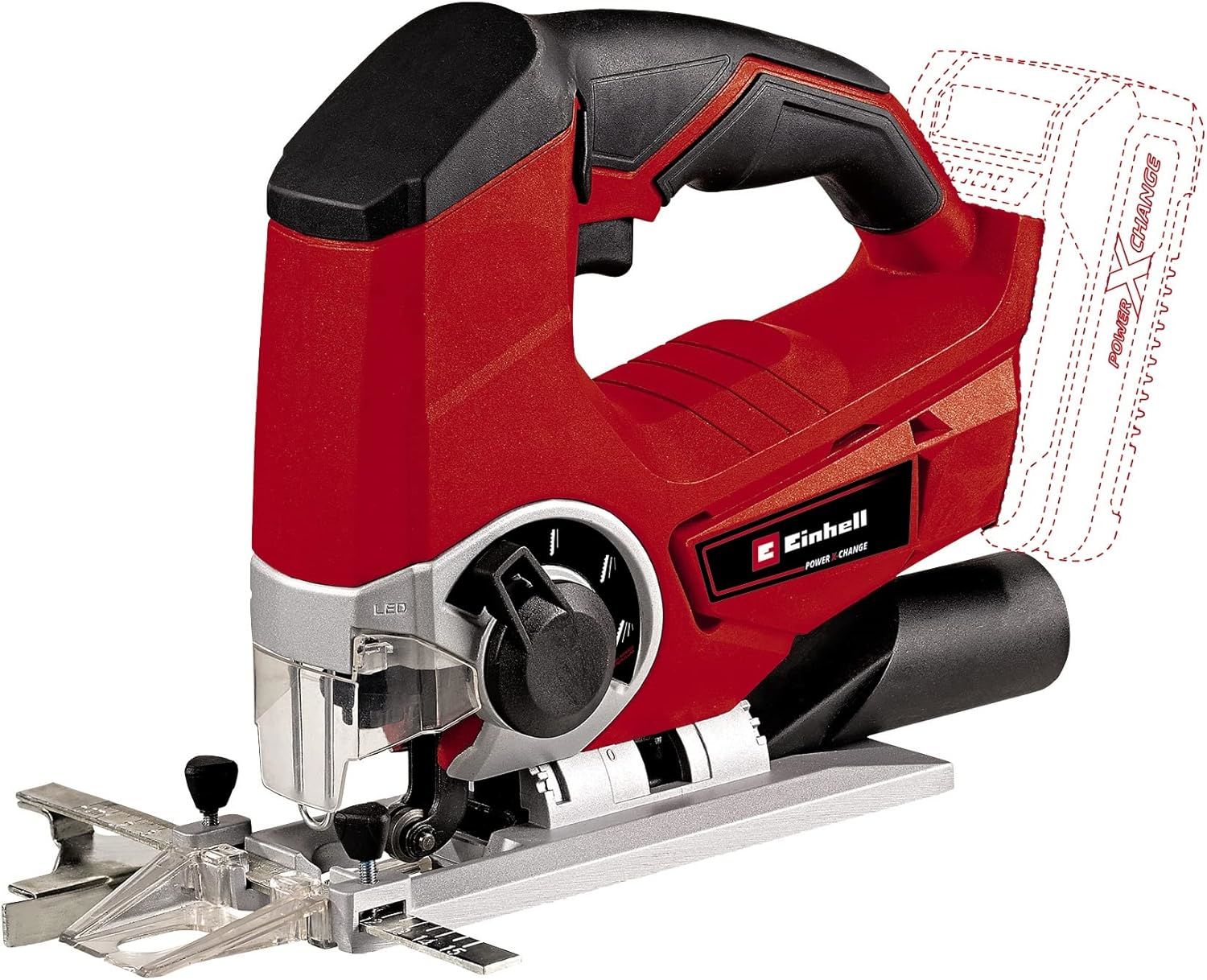 Einhell TE-JS 18/80 Li -Solo Akülü Dekupaj Testere Power X-Change (18 V, Maks. 80 mm Kesim Derinliği, 4 Kademeli Sarkaç Koruması, Toz emiş Adaptörü, Paralellik Mesnedi, LED Işık) - 4321200