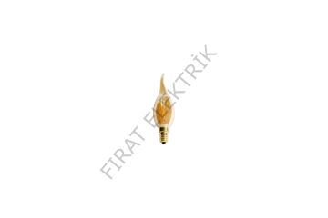 4W RUSTİK LED KIVRIK BUJI AMPUL(E14)(AMBER)(10 ADET)