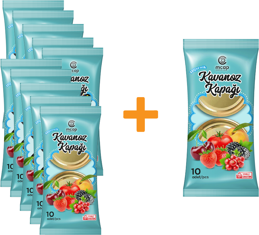 Konserve Kavanoz Kapağı - 10+1 Paket - 110 Adet (Standart Boy - 82 mm) Gold