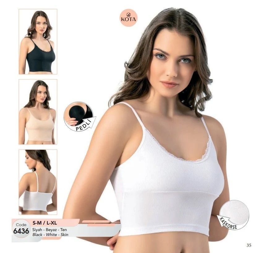 Kota 6436 Bayan İp Askılı Pedli Crop