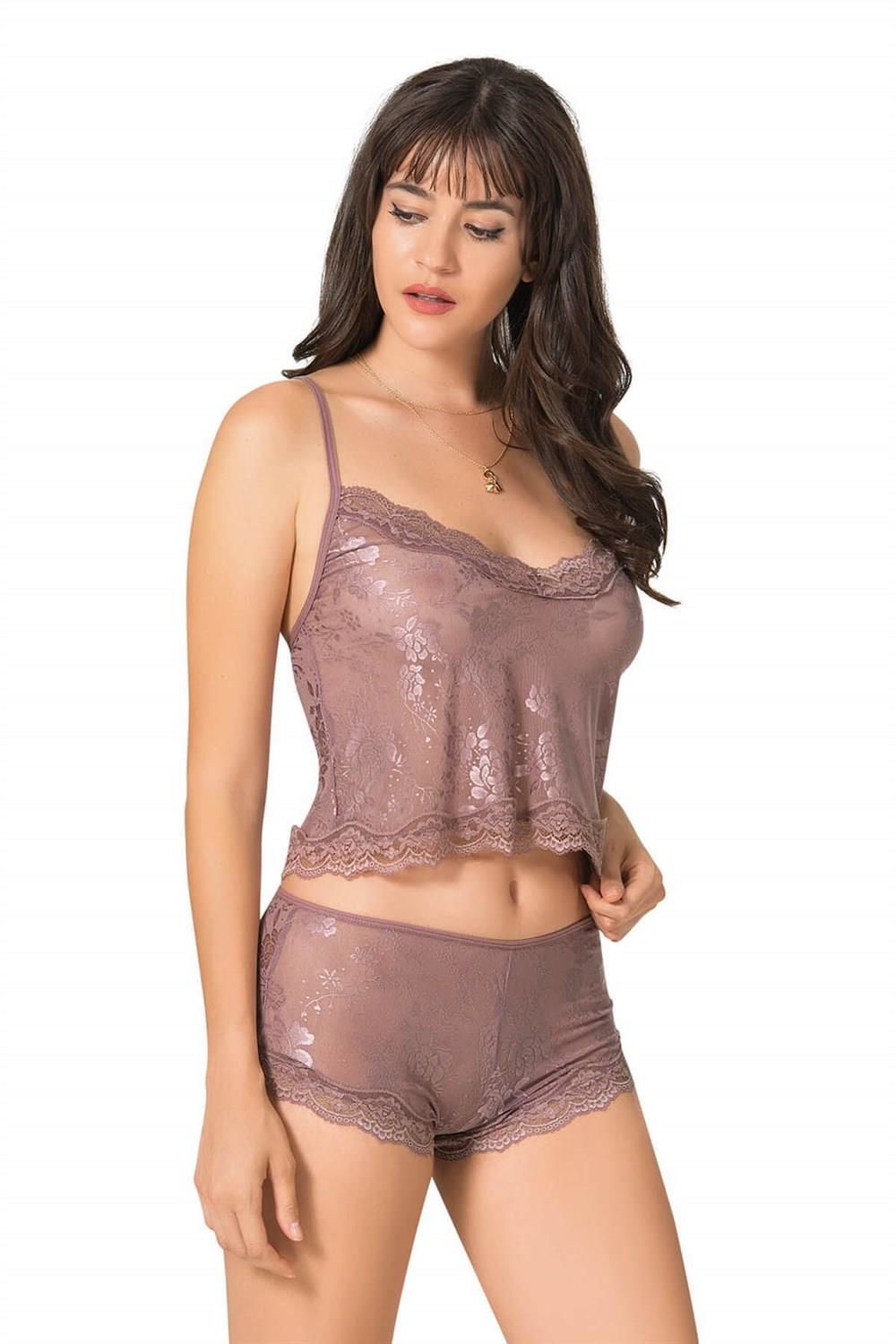 Primoda Jakarlı Babydoll Şort Takımı 9050