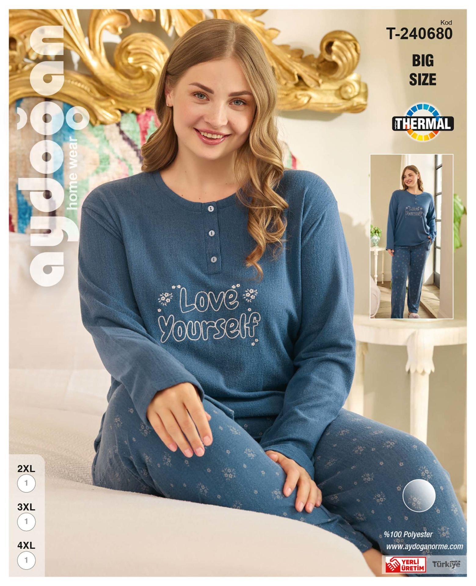 Aydoğan 240680 Bayan Battal Pijama Takım