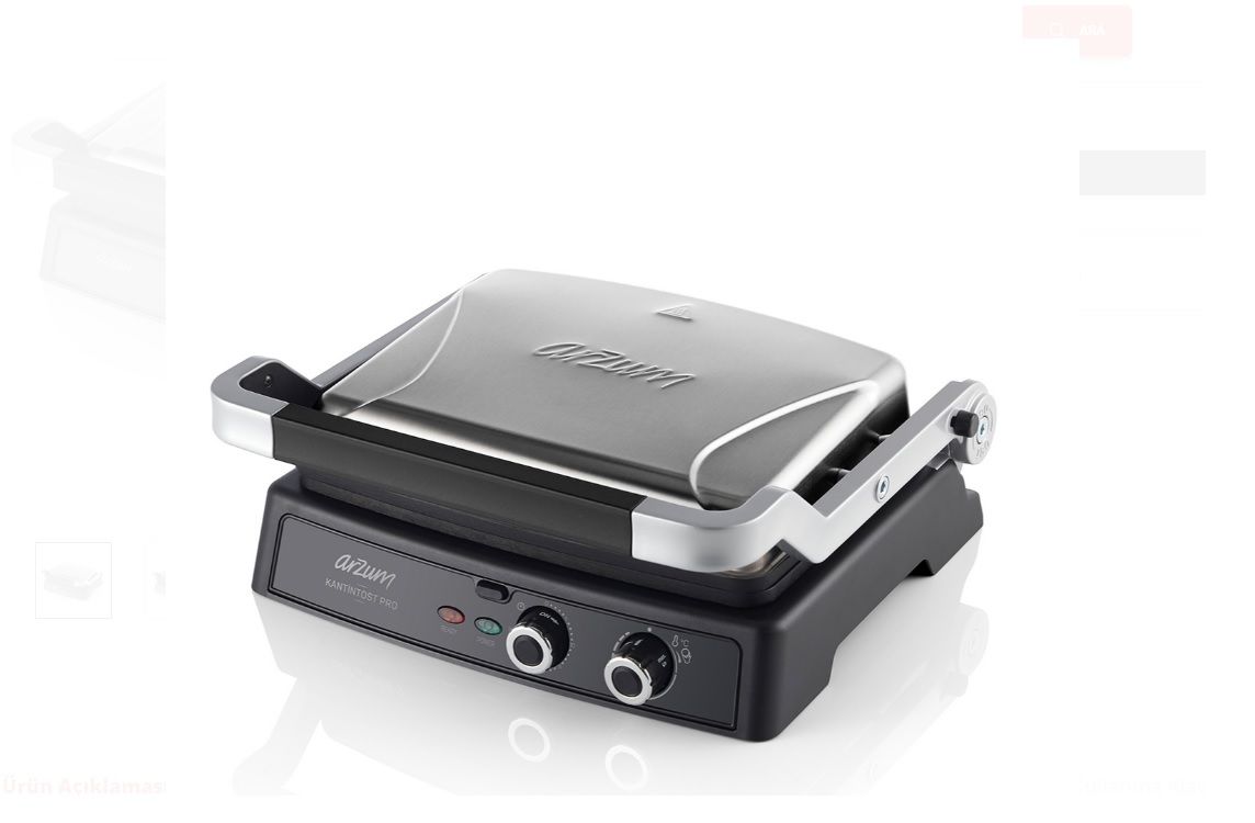 Arzum AR2044-INX Kantintost Pro 2000 W Izgara ve Tost Makinesi Inox