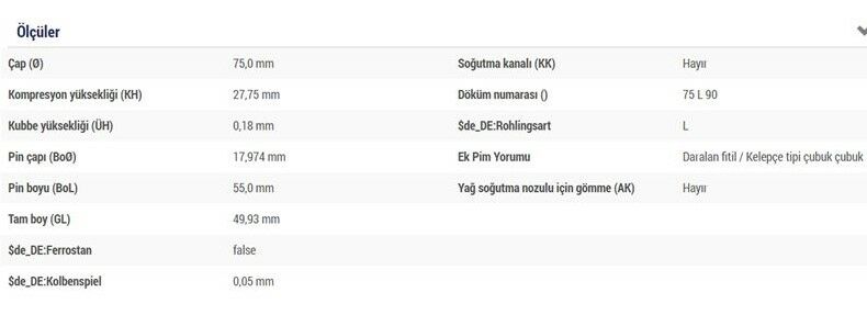 PİSTON SEGMAN 75 MM TU3A PEUGEOT 207