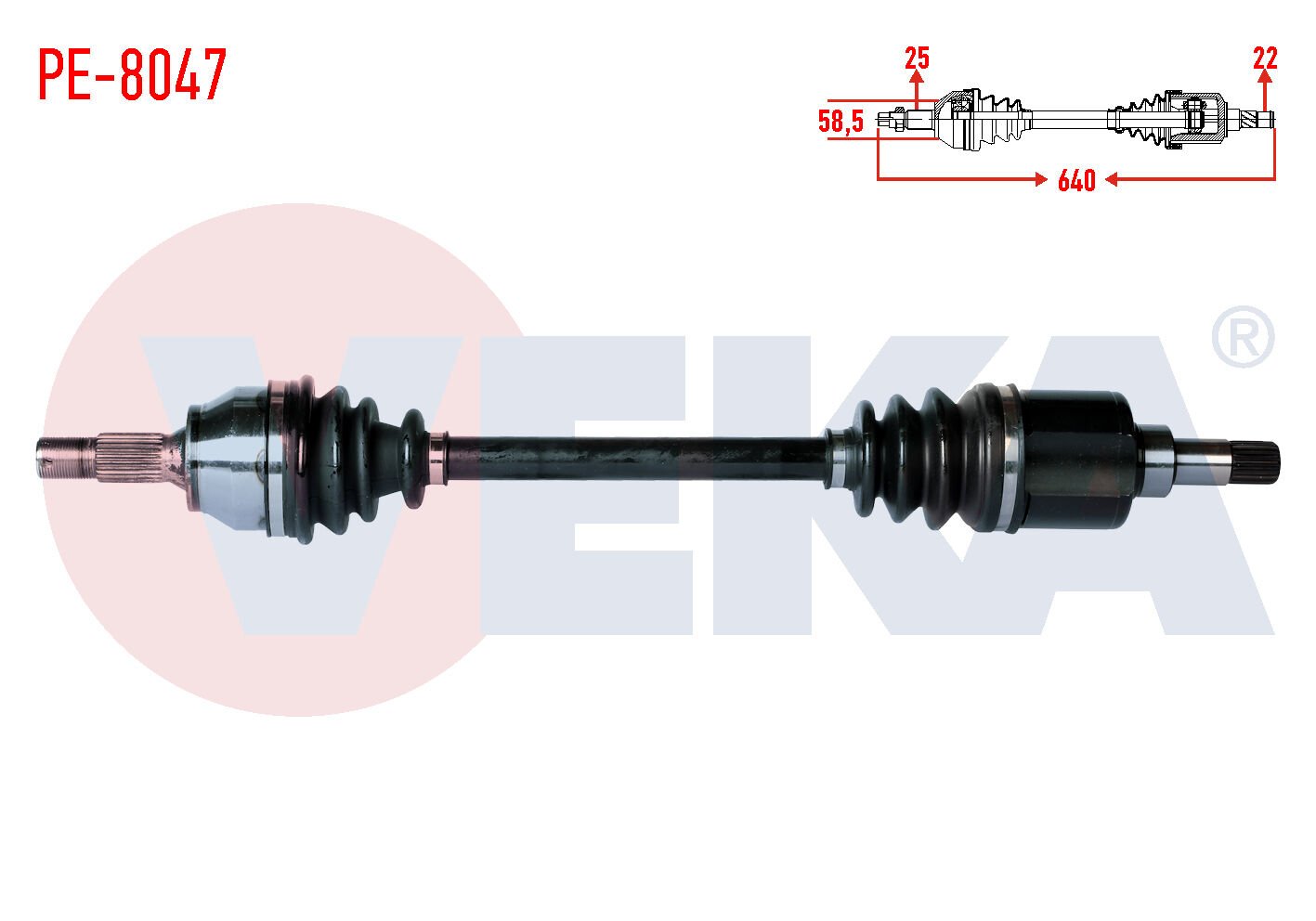 AKS SOL PEUGEOT 207 (WA,WC) 1.4 HDI MA SANZUMAN M-T UZUNLUK 640mm 2006-2012