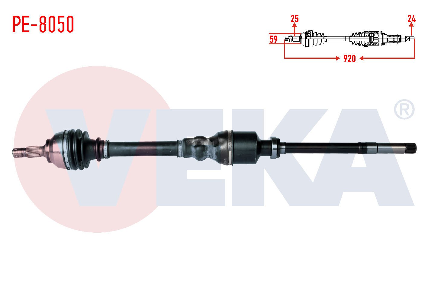 AKS SAĞ PEUGEOT 207 (WA,WC) 1.6 HDI MC SANZUMAN M-T UZUNLUK 920mm 2006-2012