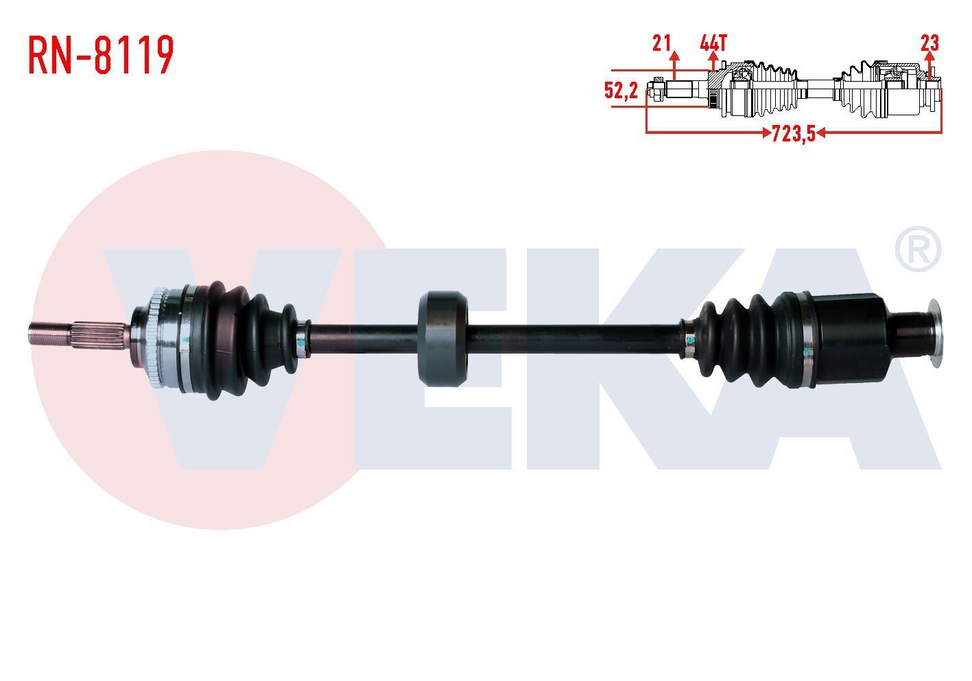 AKS SAĞ RENAULT CLIO II 1.5 DCI ABSLI 44 DIŞ YAYLI TIP 723,5mm 1998-2005