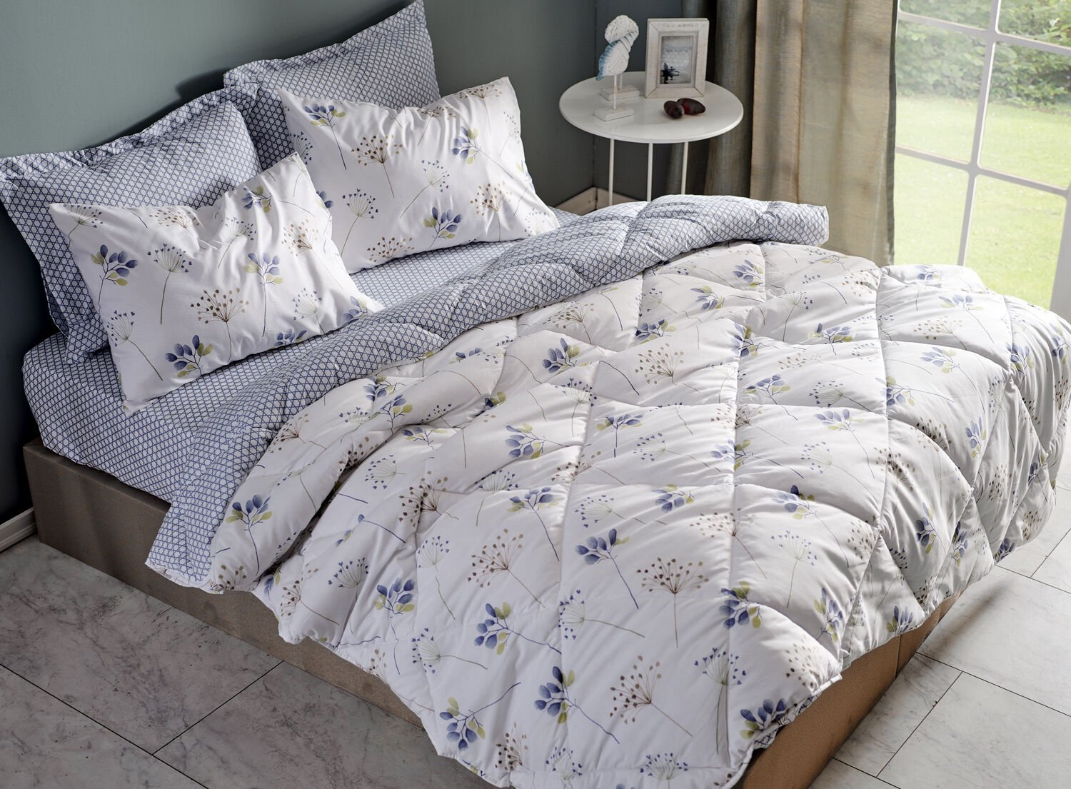 Easy Cotton Comforter Set Flourish Tek Kişilik - Krem