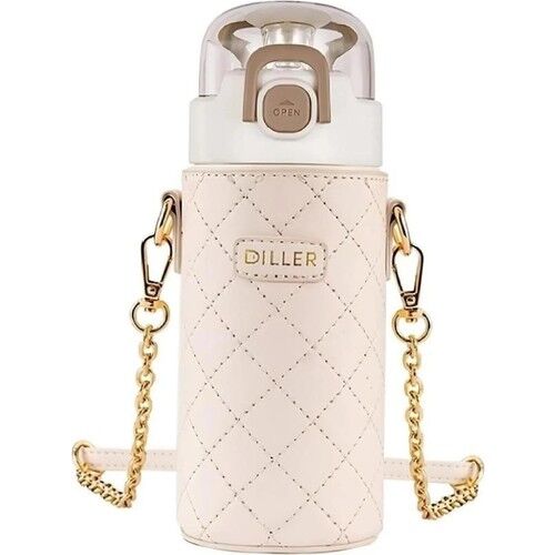 Diller Çelik Pipetli Termos Matara 450ml Krem