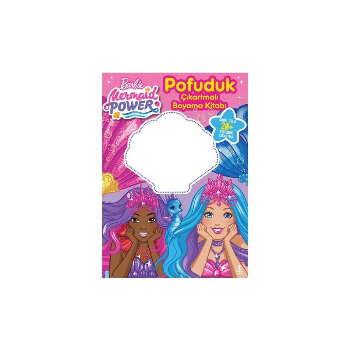 Doğan Çocuk Barbie Mermaid Power - Pofuduk Çıkartmalı Boyama Kitabı
