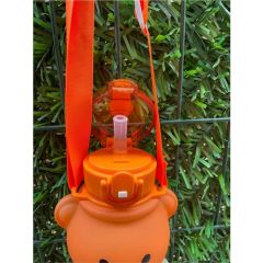 Ayıcık Model Su Matarası Su Şişesi Suluk 800 ml BPA Içermez(Turuncu-Yeşil)